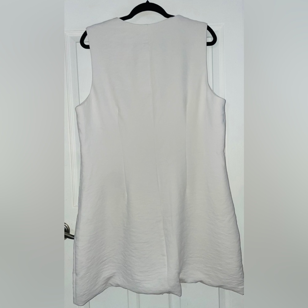 Abercrombie & Fitch Sleeveless Linen Blend White Button-Front Vest Dress XL - Picture 3 of 5